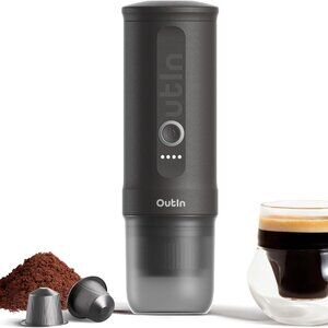 Outin Nano Portable Electric Espresso Machine Self-Heating Small Car Coffee Make